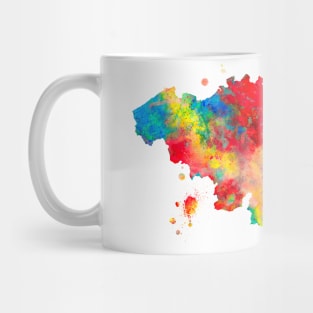 Belgium Map Watercolor Painting Mug